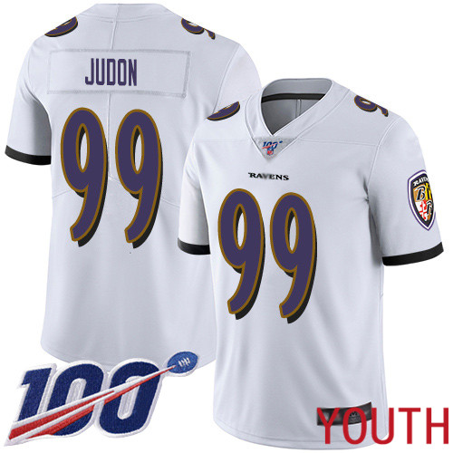 Baltimore Ravens Limited White Youth Matt Judon Road Jersey NFL Football 99 100th Season Vapor Untouchable